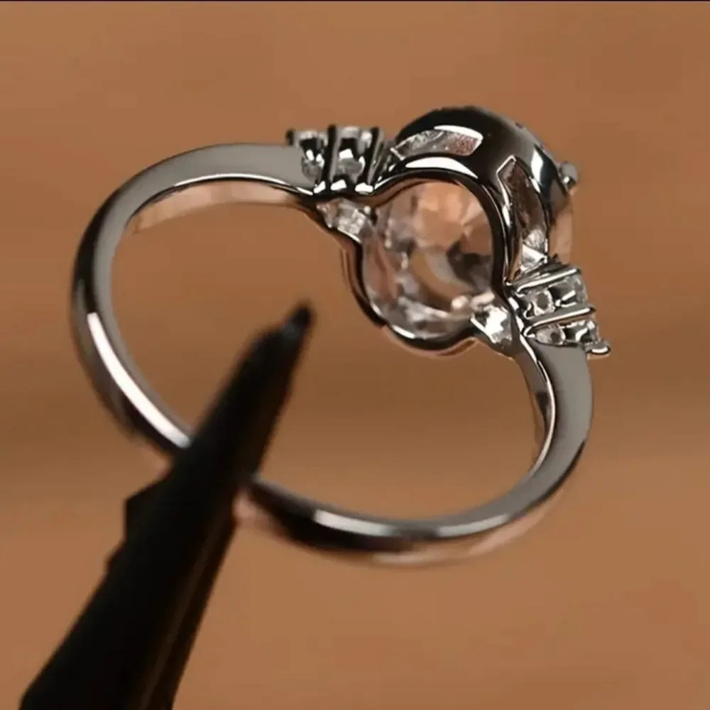 Ladies Elegant Champagne Lab Created  diamonds Ring sz 6
